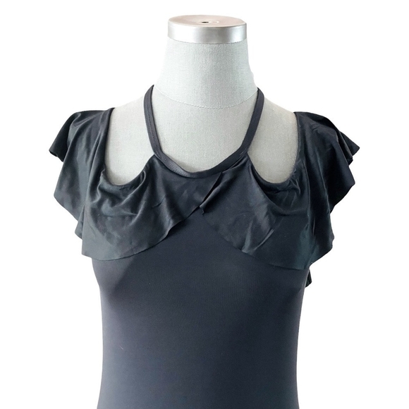 Sexy LA BLANCA One Piece Black Bathing Suit Rushed Swimsuit for Women - Picture 5 of 7